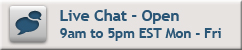 Live Chat - Open 9am to 5pm EST Mon - Fri
